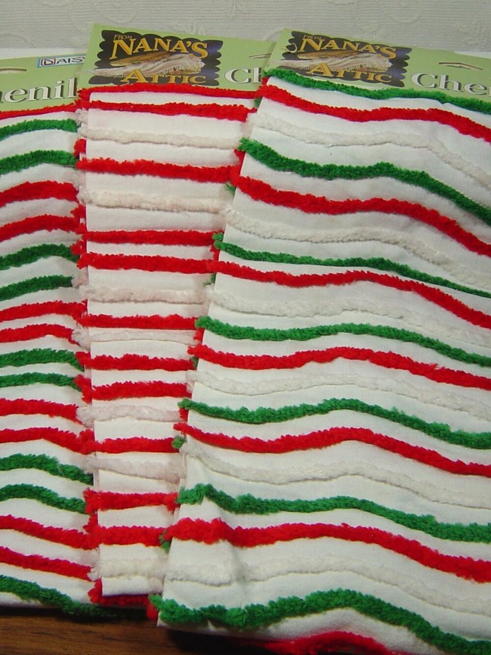 3 packages of Daisy Kingdom Nana's Attic chenille craft cuts-17"x28"-100% cotton